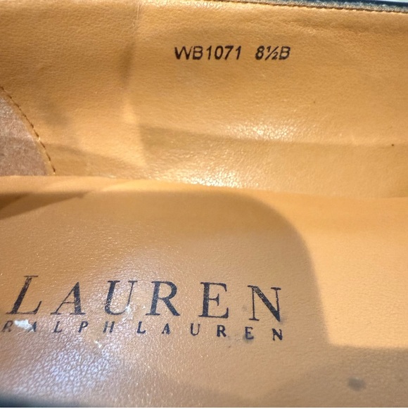 Ralph Lauren Classic Leather Croc Embossed Black 2" Heels 8.5 Made in Spain EUC - Picture 5 of 8